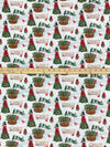 Snow White/Brown Sugar/Crimson Red/Multi 100% Cotton Red Birds Merry Christmas Print Quilt Weight Woven 43W
