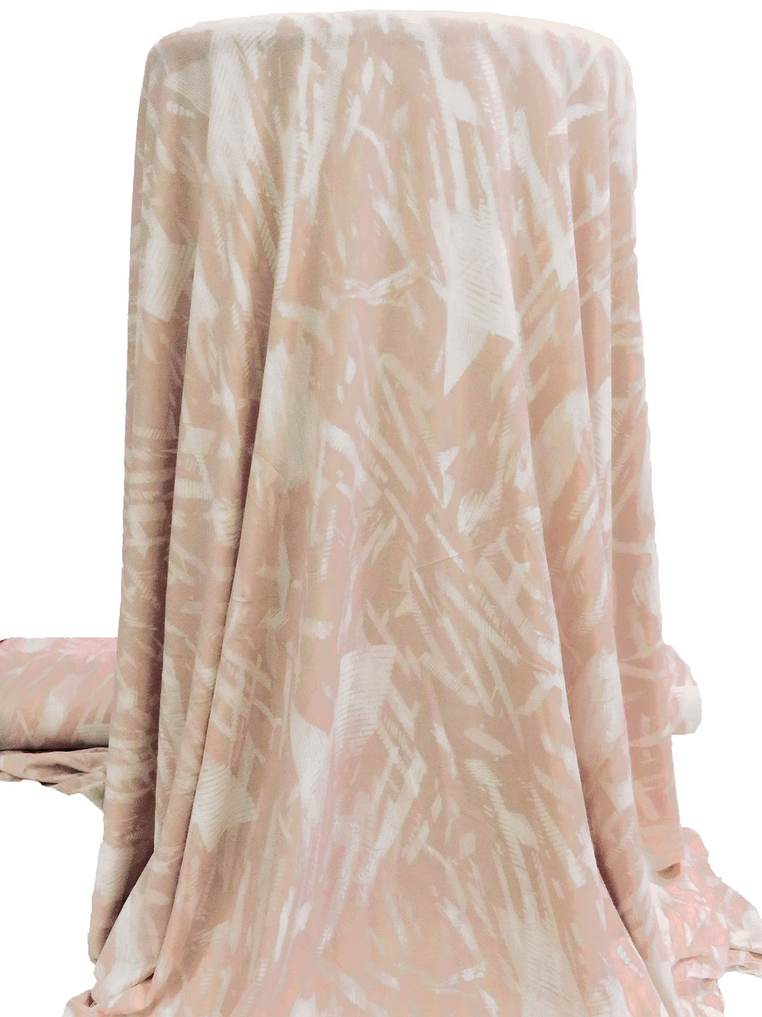 Muted Pink Sand/White Polyester/Lycra Abstract Print ITY Knit 61W
