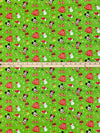 Lime Green/White/Red/Multi 100% Cotton Mickey & Minnie Christmas Icons Print Quilt Weight Woven 44W