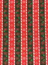 Scarlet/Deep Holly/White 100% Cotton Vertical Christmas Stripe Print Quilt Weight Woven 43W