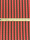 Scarlet/Deep Holly/White 100% Cotton Vertical Christmas Stripe Print Quilt Weight Woven 43W