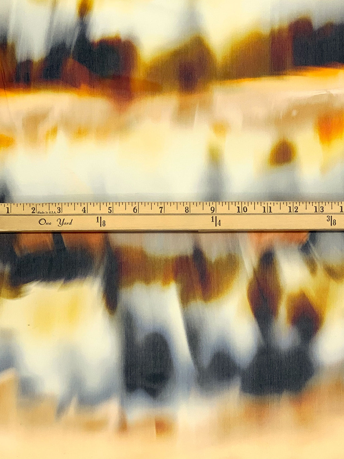 Maize/Rust/Off-White/Multi Nylon/Lycra Abstract Print Mesh Knit - Luxe Resort Designer - 63W