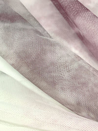 Off-White/Mauve Purple/Dark Gray Nylon/Lycra Abstract Print Mesh Netting - Luxe Resort Designer - 61W