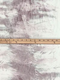 Off-White/Mauve Purple/Dark Gray Nylon/Lycra Abstract Print Mesh Netting - Luxe Resort Designer - 61W