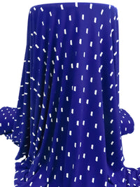 Dark Navy/White Polyester/Lycra Abstract Dash Print ITY Knit 61W