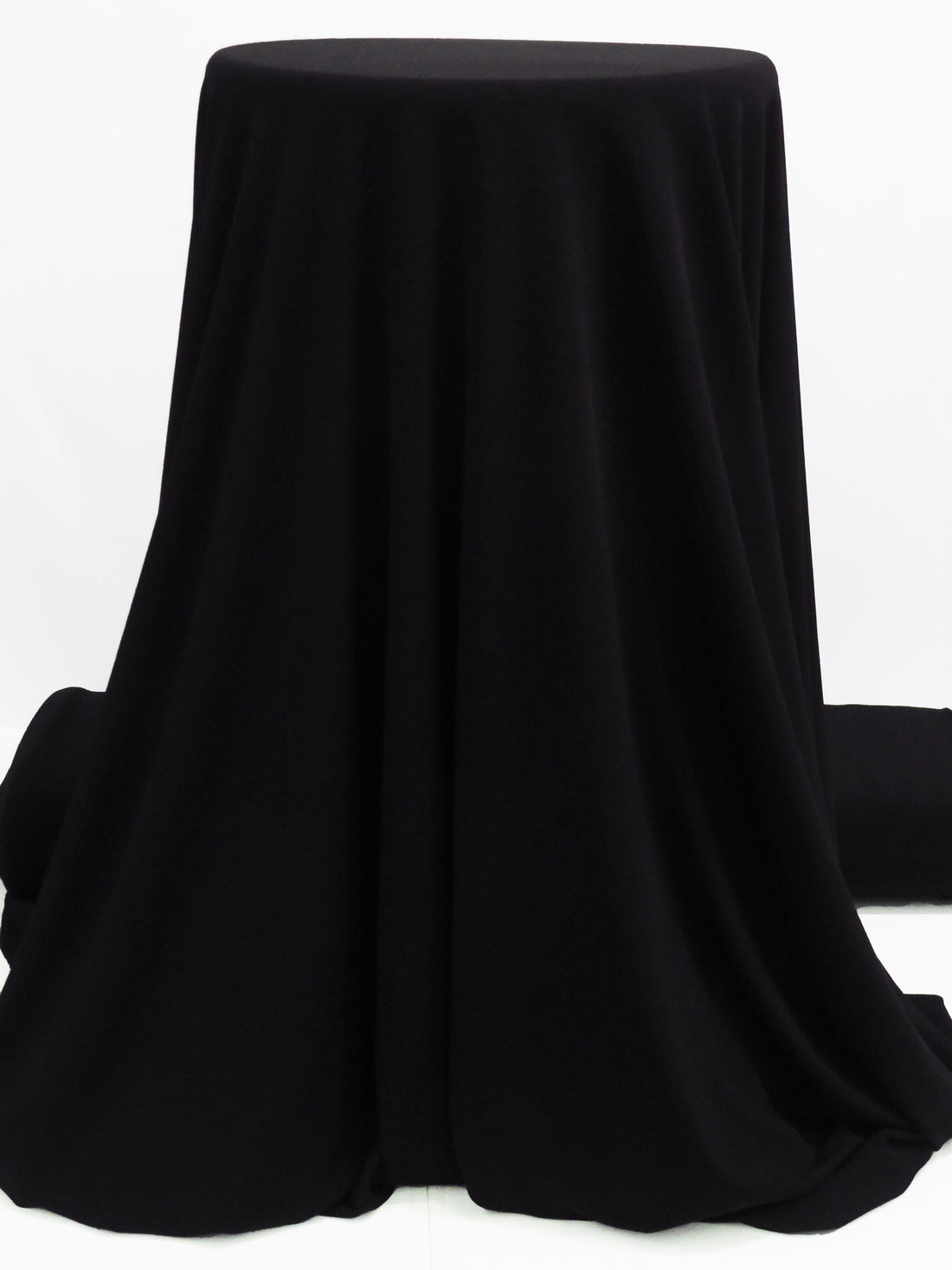 Black Polyester/Lycra ITY Knit - Famous Dress Designer - 58W