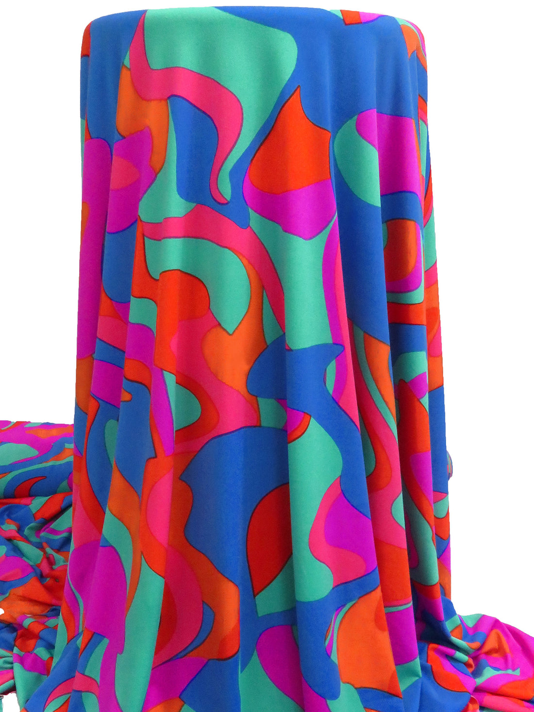 Hot Magenta/True Blue/Scarlet/Multi Polyester/Lycra Abstract Print ITY Knit 60W