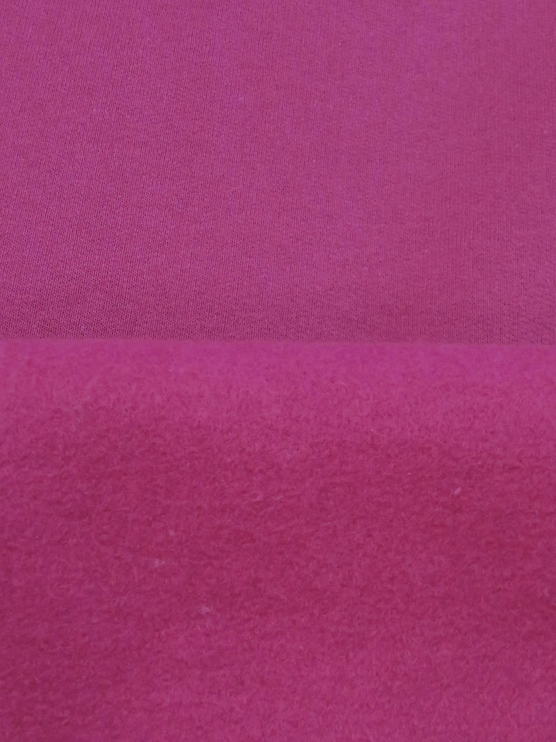 Raspberry Pink Cotton/Polyester Sweatshirt Fleece 56W