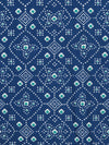 Sapphire/White/Aqua Green 100% Rayon Dotted Medallion Print Challis 54W