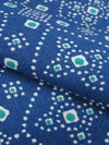Sapphire/White/Aqua Green 100% Rayon Dotted Medallion Print Challis 54W