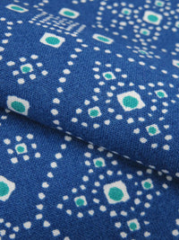 Sapphire/White/Aqua Green 100% Rayon Dotted Medallion Print Challis 54W
