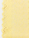 Straw Yellow 100% Cotton Double Scalloped Border Embroidered Ornate Abstract Eyelet Voile - NY Designer - 41W