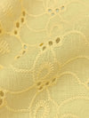 Straw Yellow 100% Cotton Double Scalloped Border Embroidered Ornate Abstract Eyelet Voile - NY Designer - 41W
