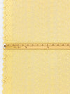 Straw Yellow 100% Cotton Double Scalloped Border Embroidered Ornate Abstract Eyelet Voile - NY Designer - 41W