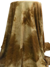 Wet Sand/Pullman Brown Polyester/Lycra Tie-Dye Double Brushed Knit 60W
