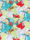 Pale Spring Bud/Imperial Red/Turquoise/Multi 100% Cotton Colander Print Quilt Weight Woven 42W