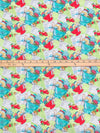 Pale Spring Bud/Imperial Red/Turquoise/Multi 100% Cotton Colander Print Quilt Weight Woven 42W
