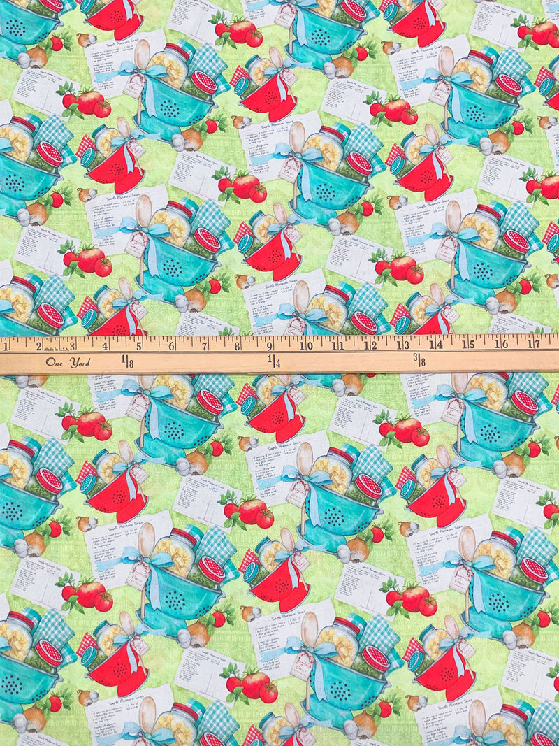 Pale Spring Bud/Imperial Red/Turquoise/Multi 100% Cotton Colander Print Quilt Weight Woven 42W