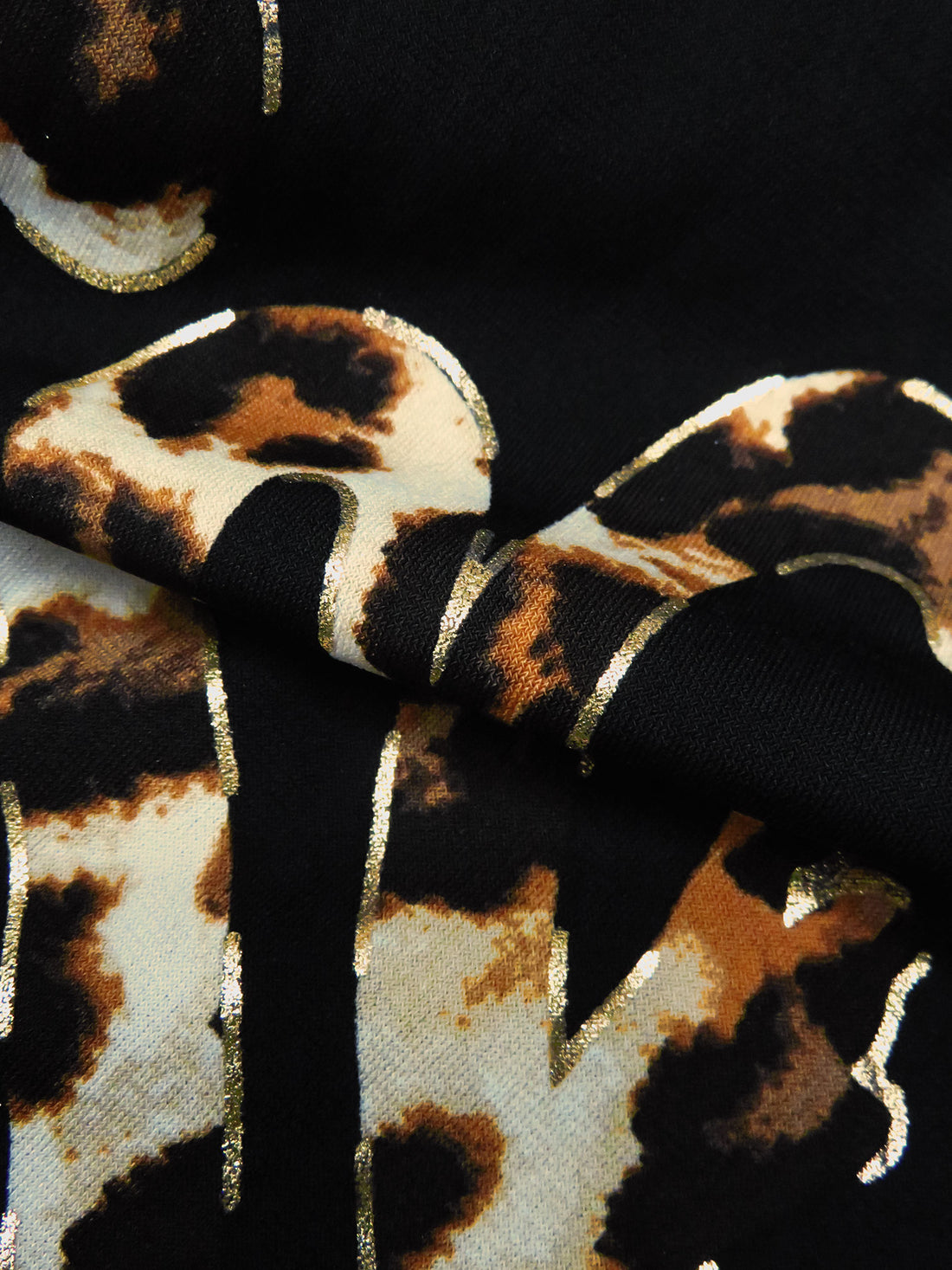 SOLD BY THE PANEL ONLY - Black/Windsor Tan/Sand/Multi Polyester/Lycra Scrollwork Print ITY Knit 58W