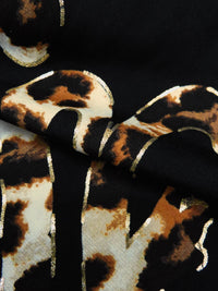 SOLD BY THE PANEL ONLY - Black/Windsor Tan/Sand/Multi Polyester/Lycra Scrollwork Print ITY Knit 58W