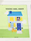 SOLD BY THE PANEL ONLY - Soft Yellow/Sky Blue/Black/Multi 100% Cotton Mickey & Friends Softbook Print Quilt Weight Woven 43W