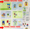 SOLD BY THE PANEL ONLY - Soft Yellow/Sky Blue/Black/Multi 100% Cotton Mickey & Friends Softbook Print Quilt Weight Woven 43W