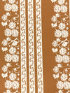 Brown Sugar/Eggshell 100% Cotton Vertical Stylized Stripe Print Lawn 58W