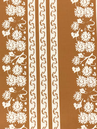 Brown Sugar/Eggshell 100% Cotton Vertical Stylized Stripe Print Lawn 58W
