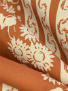 Brown Sugar/Eggshell 100% Cotton Vertical Stylized Stripe Print Lawn 58W
