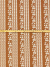 Brown Sugar/Eggshell 100% Cotton Vertical Stylized Stripe Print Lawn 58W