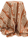 Brown Sugar/Eggshell 100% Cotton Vertical Stylized Stripe Print Lawn 58W