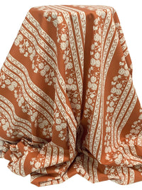 Brown Sugar/Eggshell 100% Cotton Vertical Stylized Stripe Print Lawn 58W