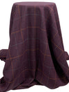 Navy/Claret/Golden Brown/Teal 100% Silk Windowpane Plaid Suiting - NY Designer - 60W