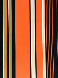 Moss Green/Pumpkin/Black Polyester/Lycra Large Vertical Stripe Print DTY Knit 61W