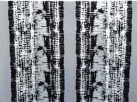 White/Mid Gray/Black Polyester/Lycra Mirrored Tie-Dye Look Vertical Stripe Print DTY Knit 60W