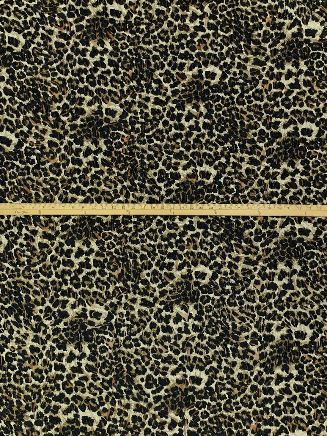 Wheat/Raw Umber/Black 100% Polyester Animal Velvet-Look Burnout On Mesh - Luxe Resort Designer - 60W