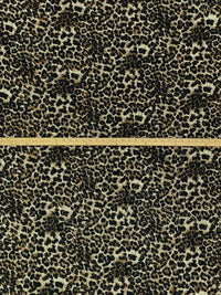 Wheat/Raw Umber/Black 100% Polyester Animal Velvet-Look Burnout On Mesh - Luxe Resort Designer - 60W