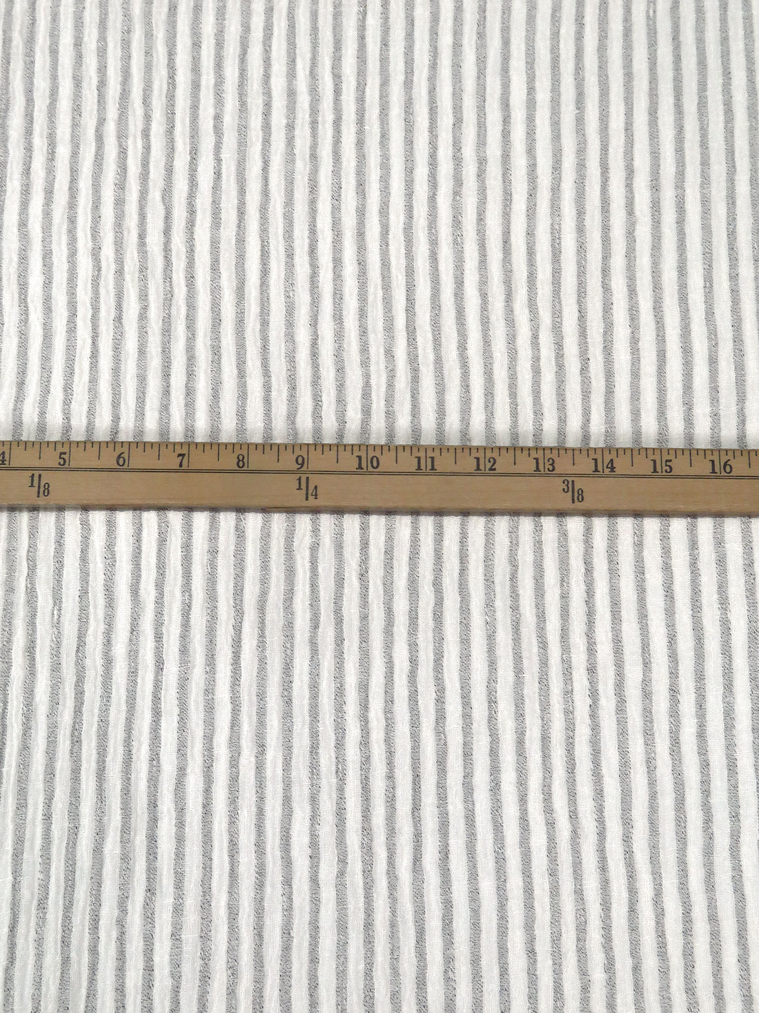 Off-White/Black Rayon/Linen Vertical Stripe Weave Gauze - Luxe Resort Designer - 52W