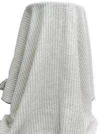 Off-White/Black Rayon/Linen Vertical Stripe Weave Gauze - Luxe Resort Designer - 52W