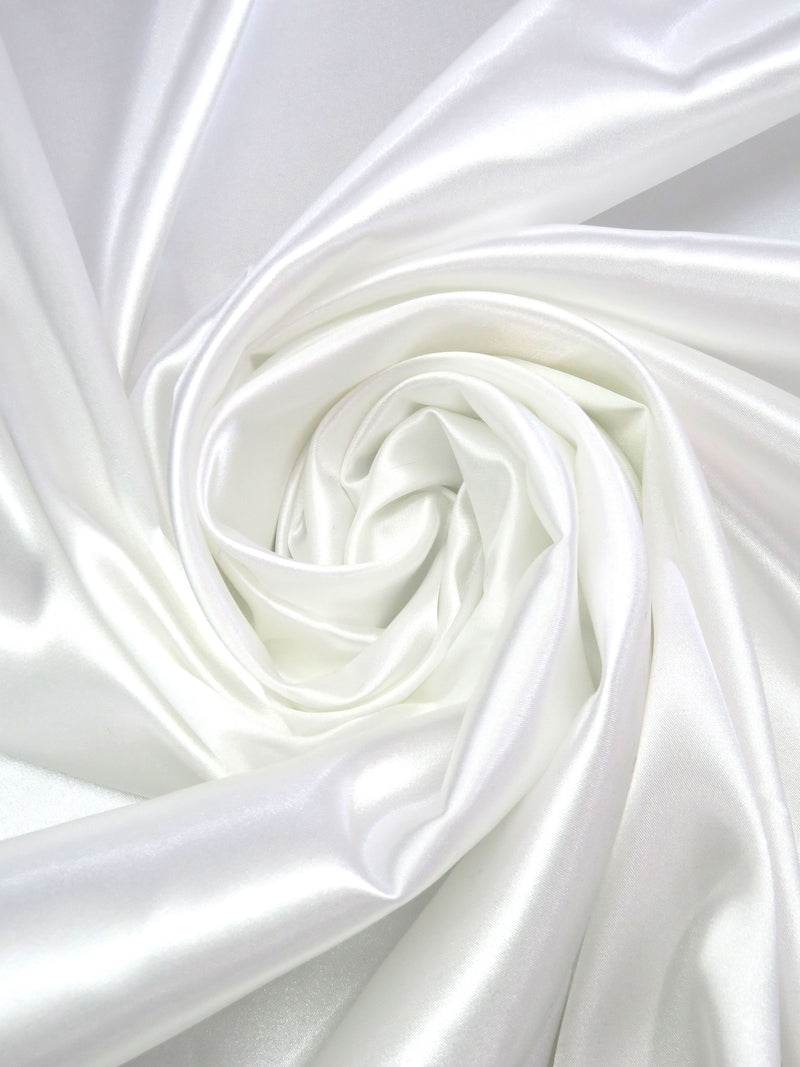 White 100% Polyester Charmeuse 58W