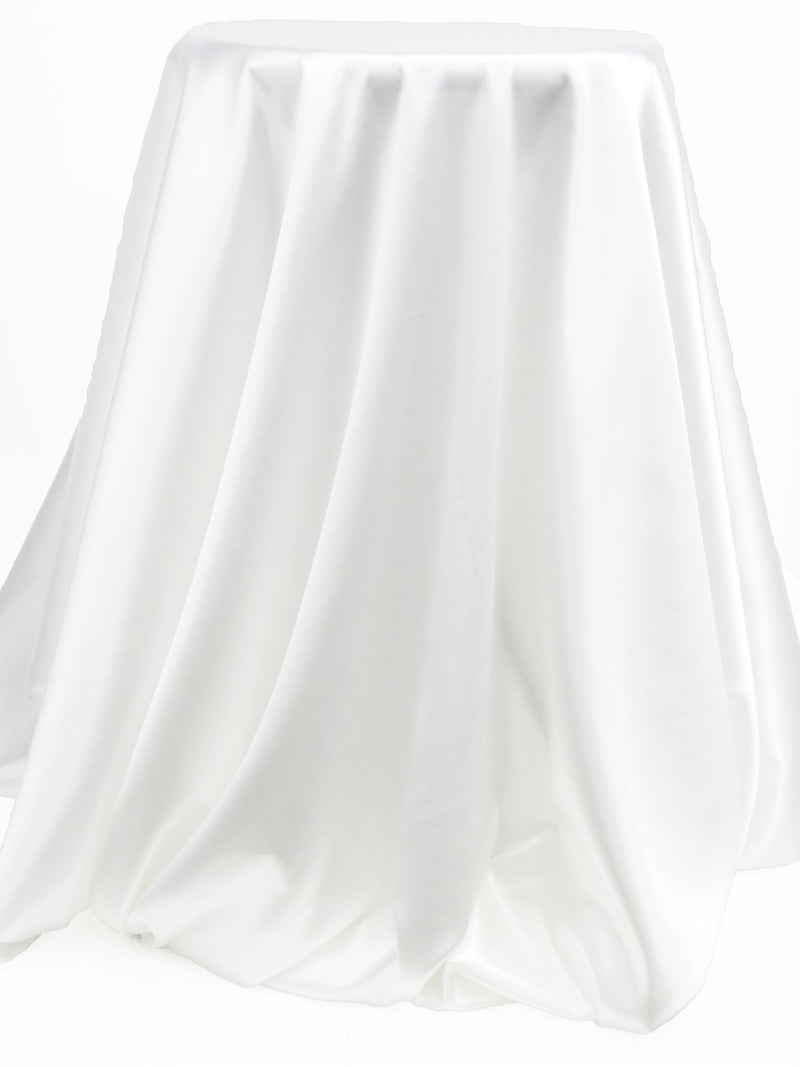 White 100% Polyester Charmeuse 58W
