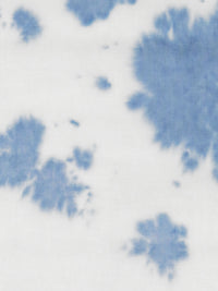 White/Pewter Blue Linen/Rayon Tie-Dye Shirt Weight Woven - Luxe Resort Designer - 54W