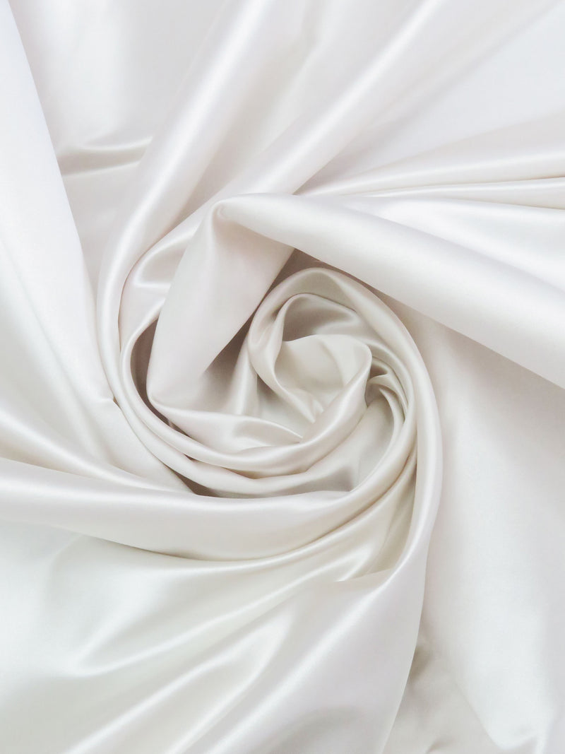Oyster White 100% Silk Duchess Satin - Imported From Italy - 56W