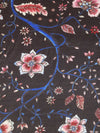Midnight Espresso Brown/Cherry Pink/Dark Lapis/Multi 100% Rayon Ornate Floral Print Satin-Faced Blouse Weight Woven - LA Designer - 56W