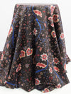 Midnight Espresso Brown/Cherry Pink/Dark Lapis/Multi 100% Rayon Ornate Floral Print Satin-Faced Blouse Weight Woven - LA Designer - 56W