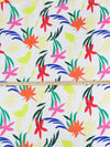 White/Cobalt/Irish Green/Multi 100% Rayon Retro Floral Print Voile - LA Designer - 54W