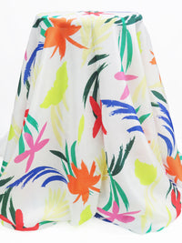 White/Cobalt/Irish Green/Multi 100% Rayon Retro Floral Print Voile - LA Designer - 54W