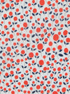 Scarlet/Dark Lapis Blue/White/Steel Gray 100% Cotton Tony Floral Print Voile - LA Designer - 58W