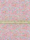 Scarlet/Dark Lapis Blue/White/Steel Gray 100% Cotton Tony Floral Print Voile - LA Designer - 58W