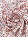Scarlet/Dark Lapis Blue/White/Steel Gray 100% Cotton Tony Floral Print Voile - LA Designer - 58W